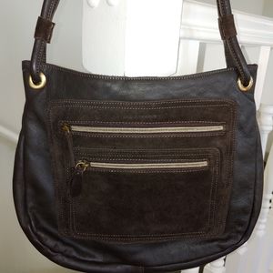 Les Copains vintage brown leather shoulder bag